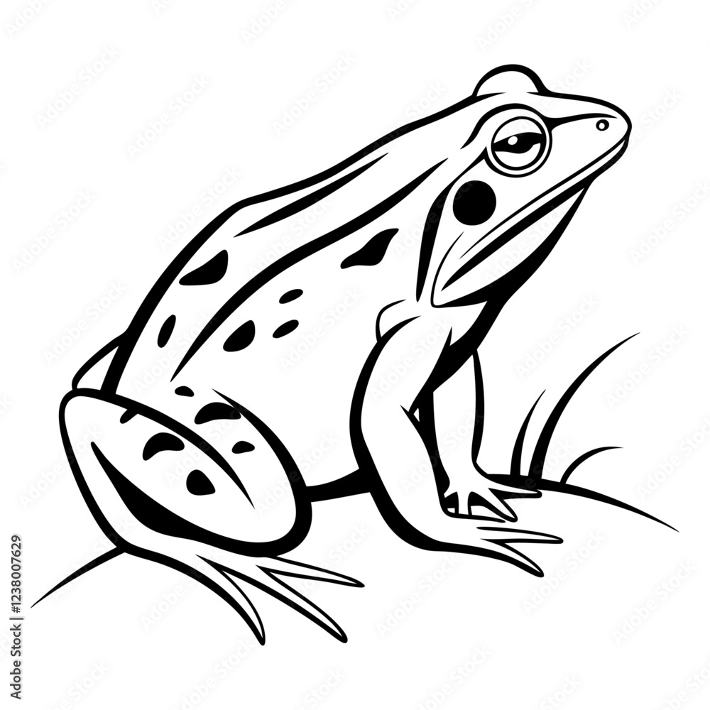Naklejka premium American frog on a white background
