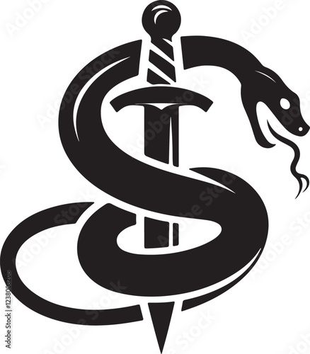 s snake letter around a knife