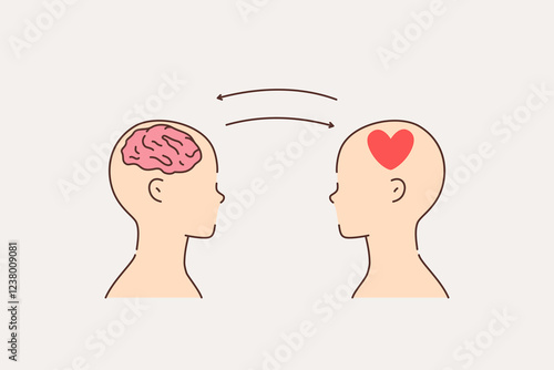 Balance between rationality and emotion for person who uses brain and heart at same time