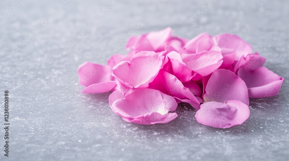 Elegant Polar Vortex rose petals scattered across a frozen lake their icy lavender hue contrasting against the clear crystalline surface Elegant Polar Vortex rose petals scattered across a frozen lake their icy lavender hue contrasting against the clear crystalline surface
