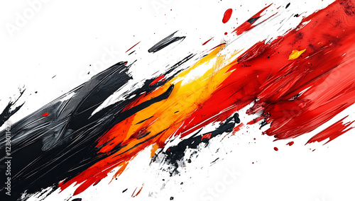 a black and yellow paint splatter.
