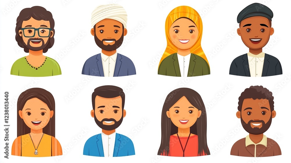 Diverse People Avatars Multicultural Portraits Team Group Diverse People Avatars Multicultural Portraits Team Group