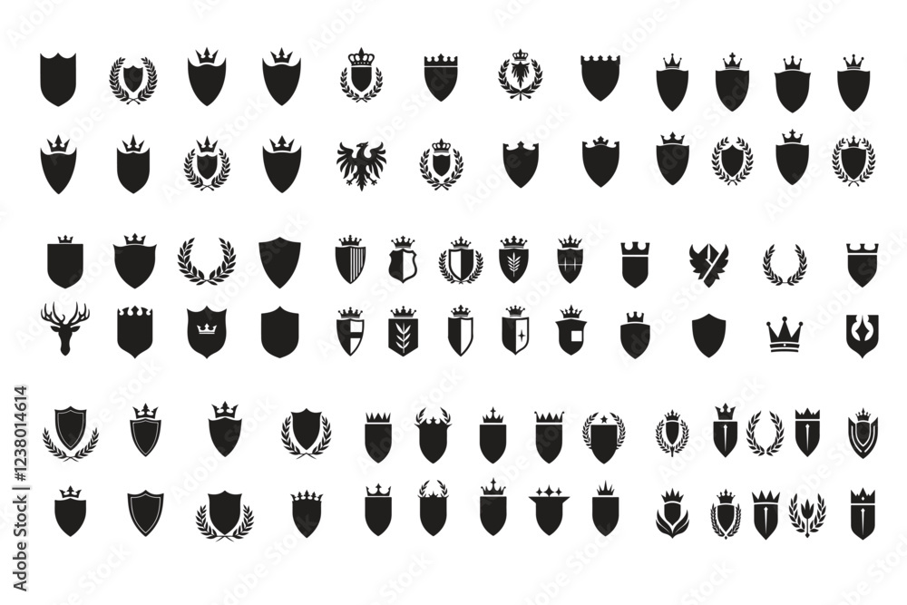 Fototapeta premium Elegant Heraldic Shield Emblems