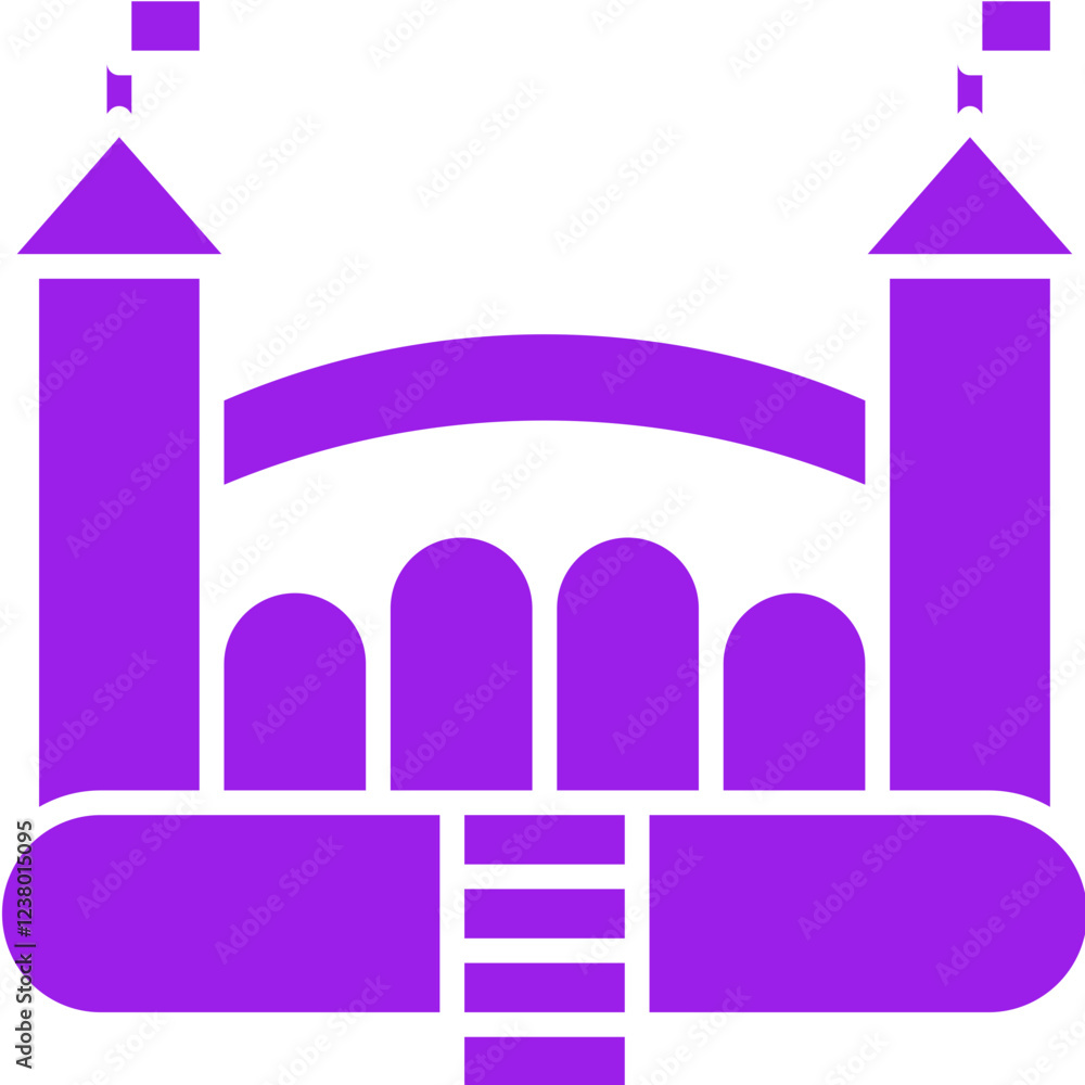 Bouncy Castle icon single vector illustration Bouncy Castle icon single vector illustration