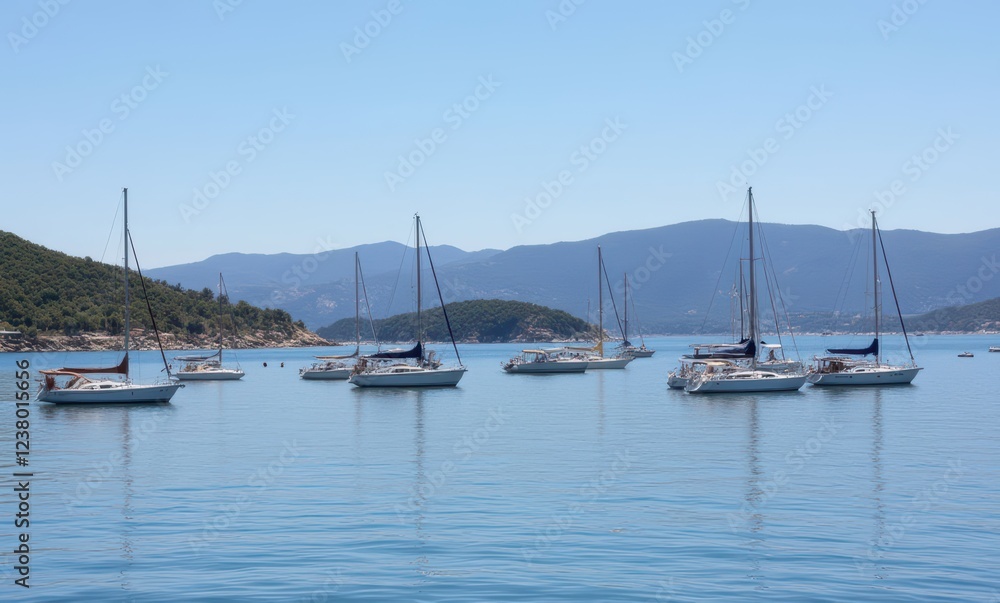 Peaceful marina with sailboats at rest Peaceful marina with sailboats at rest