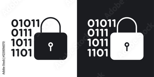 Binary Lock vector icon set in solid style.