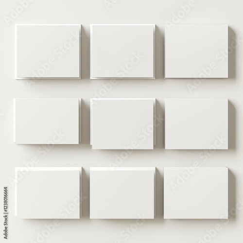 Wallpaper Mural Flat lay of business card mockups in a modern, minimalist design, isolated on a clean white background Torontodigital.ca