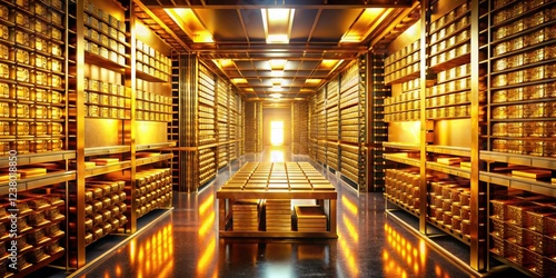 Fort Knox-esque:  High-resolution photography reveals a secure underground vault, filled with precious metals and advanced security.