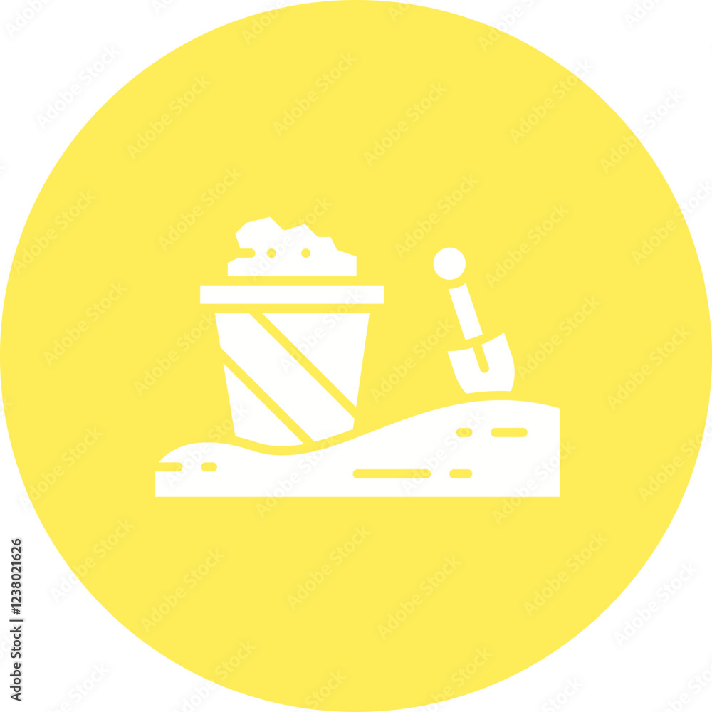 Sand Bucket icon single vector illustration Sand Bucket icon single vector illustration