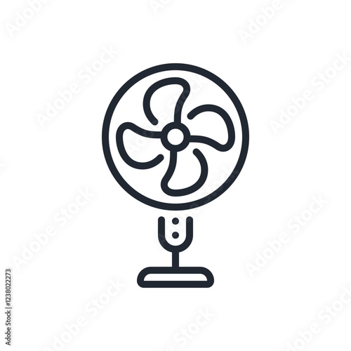 Stand fan editable stroke outline icon isolated on white background flat vector illustration. Pixel perfect. 64 x 64.