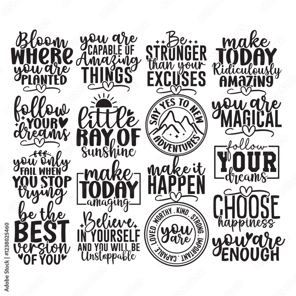 Fototapeta premium 17 Motivational SVG Bundle