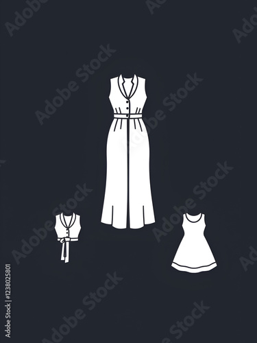 drees icon. Thin, light, regular, bold, black drees icon set from clothes and outfit collection. Editable drees symbol can be used web and mobile photo