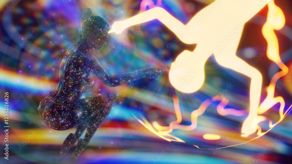 Obraz premium 3D illustration. awareness of the energies of other spaces