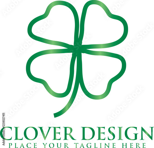 clover leaf logo, shamrock logo, nature logo, plant logo, luck logo design