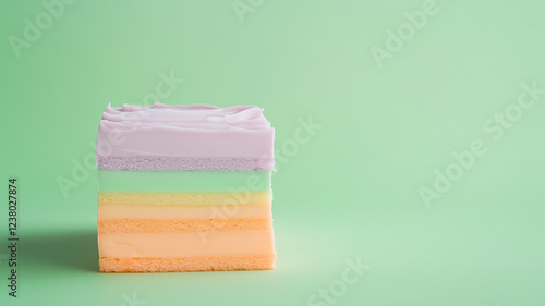 A colorful cake with layers of different colors