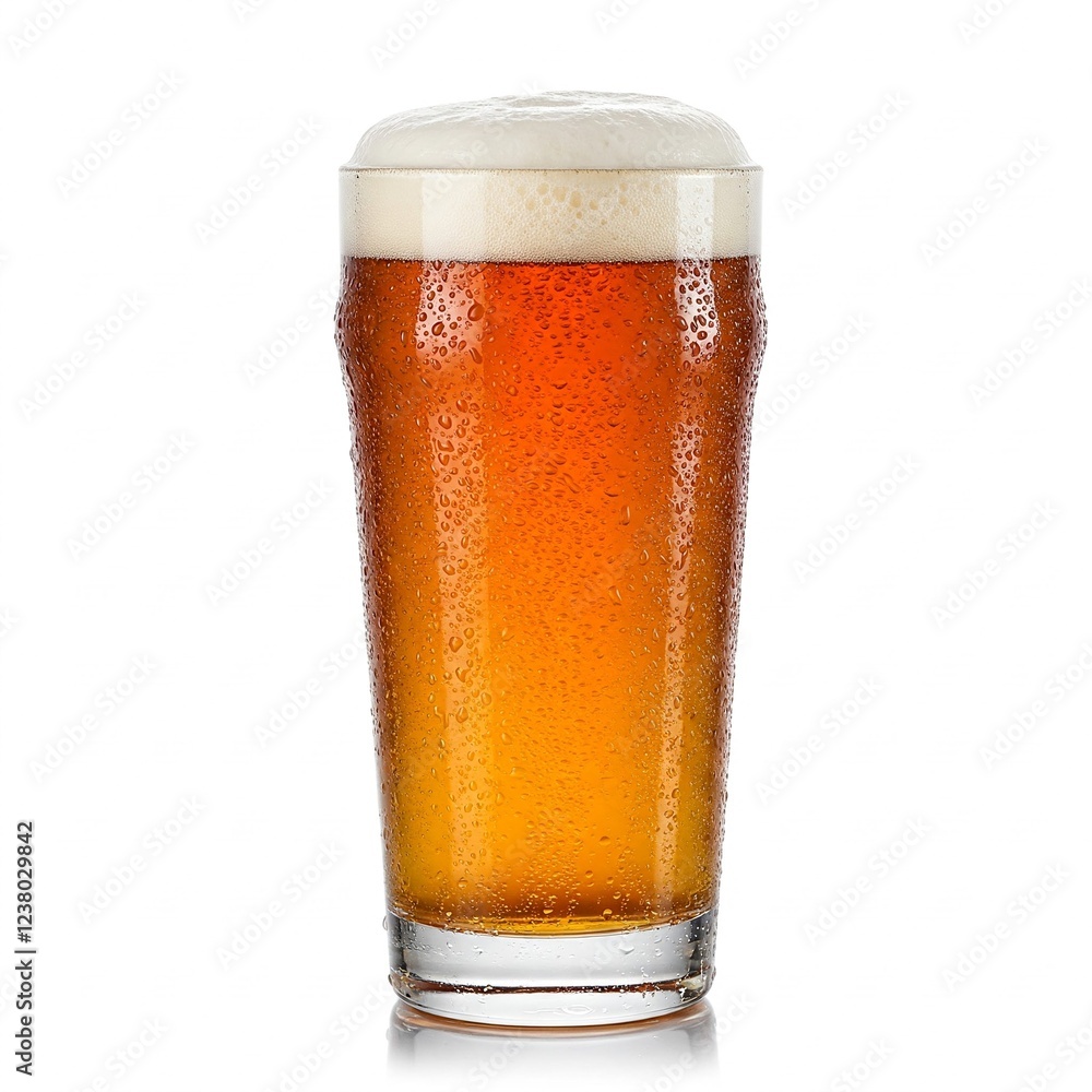 Glass of Beer Isolated on White Background