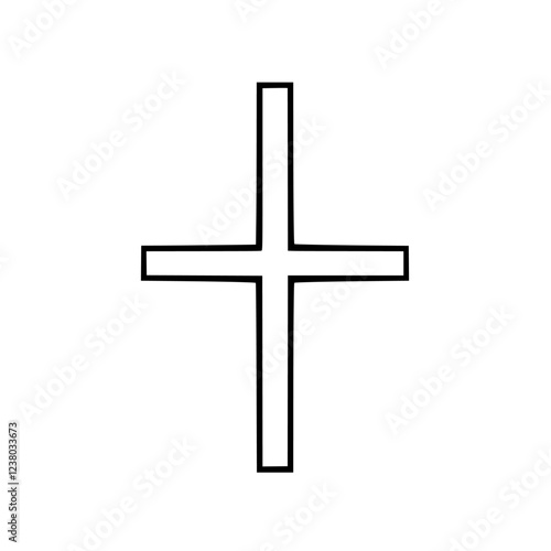 Simple Cross: A Minimalist Christian Religious Symbol, Representing Faith, Hope, and Spirituality. Perfect for religious art, design projects, and spiritual expression.