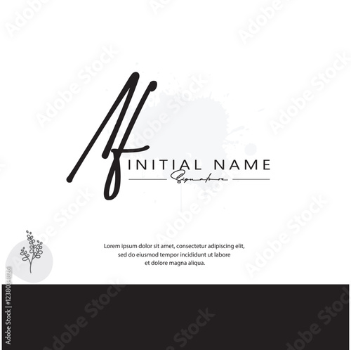 A F AF Initial letter handwriting and signature logo. Beauty vector initial logo .Fashion, boutique, floral and botanical photo