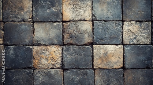 Wallpaper Mural Close-up of travertine tiles texture with natural stone patterns, warm beige tones, and unique veining, ideal for flooring, interior design, and architectural elements, showcasing timeless beauty. Torontodigital.ca