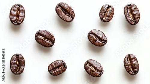 Aromatic roasted coffee beans closeup studio setting brown bean delicacies dynamic perspective rich coffee culture photo