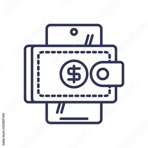 Illustration of a smartphone with a wallet symbolizing mobile payments.