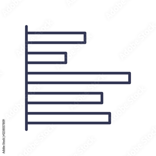 Minimalist horizontal bar chart representing data comparison.