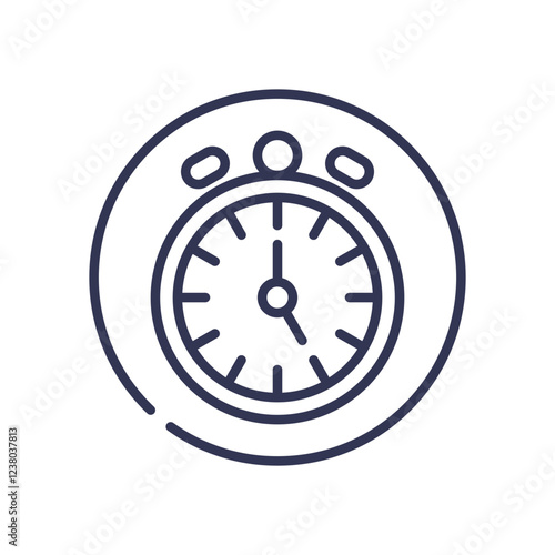 Line art of a stopwatch symbolizing time tracking and AverageVisitDuration.
