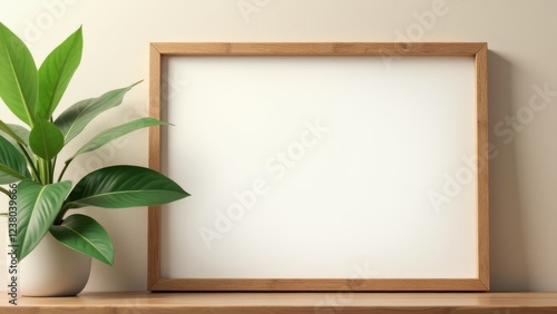 Certificate Mockup, Certificate mockup on natural fiber eco-friendly rustic wooden frame photorealistic.