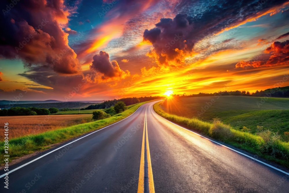Scenic highway, asphalt whispers adventure. Travel photography reveals freedom's open road. Scenic highway, asphalt whispers adventure. Travel photography reveals freedom's open road.