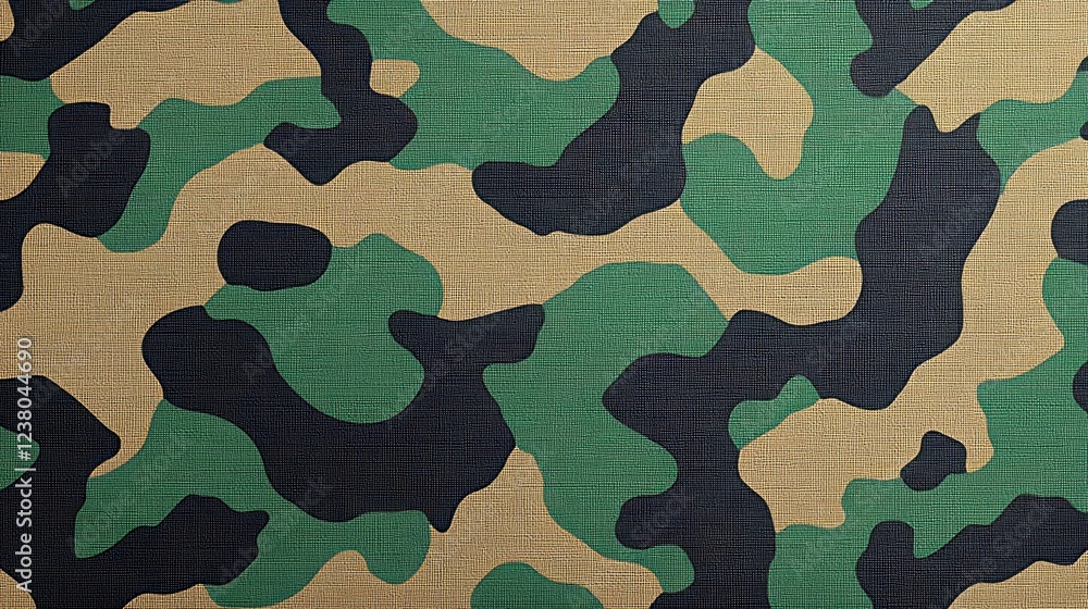 Fototapeta premium Camouflage Pattern: Seamless Military Fabric Texture for Design Projects