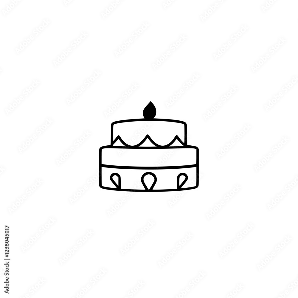 A delightful two-layered birthday cake, adorned with a candle, perfect for celebrations and special occasions. This image evokes feelings of joy and happiness. A delightful two-layered birthday cake, adorned with a candle, perfect for celebrations and special occasions. This image evokes feelings of joy and happiness.
