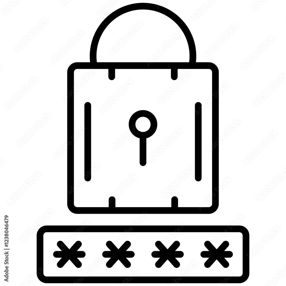Password Line Icon Style Password Line Icon Style