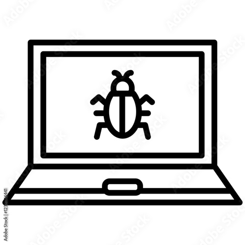 Malware Line Icon Style
