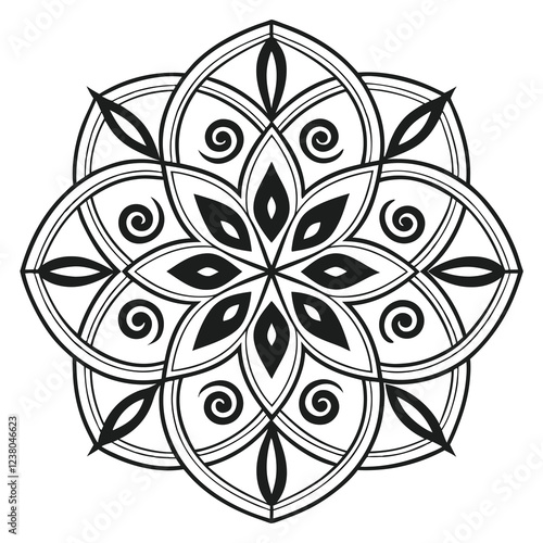 MANDALA DESIGN BLACK AND WHITE COLORE