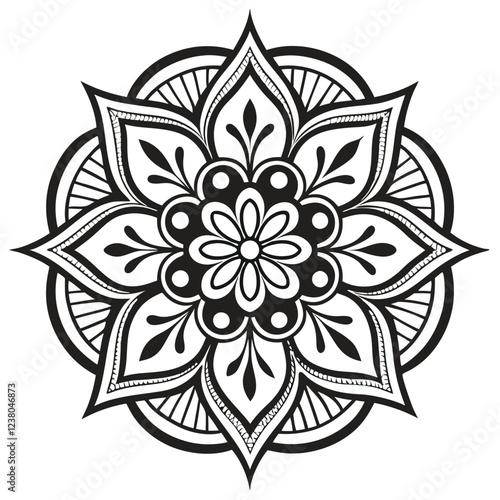 MANDALA DESIGN BLACK AND WHITE COLORE