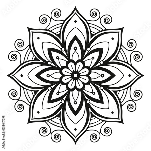 MANDALA DESIGN BLACK AND WHITE COLORE