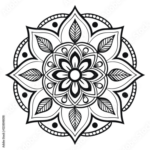 MANDALA DESIGN BLACK AND WHITE COLORE