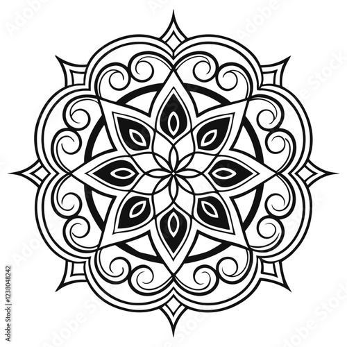 MANDALA DESIGN BLACK AND WHITE COLORE