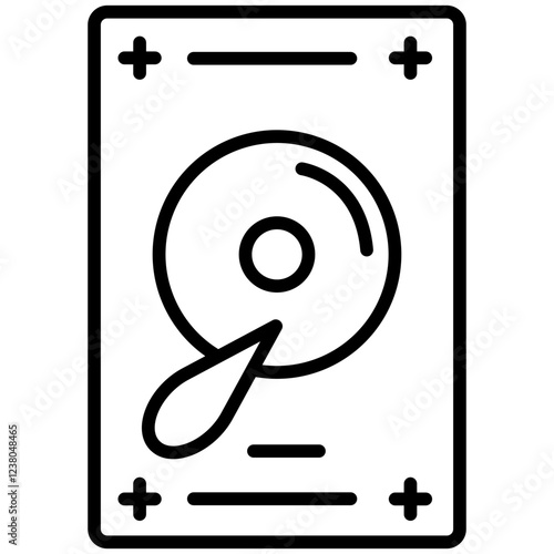 Hard Disk Line Icon Style