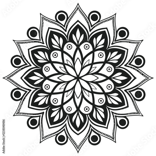 MANDALA DESIGN BLACK AND WHITE COLORE