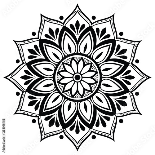 MANDALA DESIGN BLACK AND WHITE COLORE