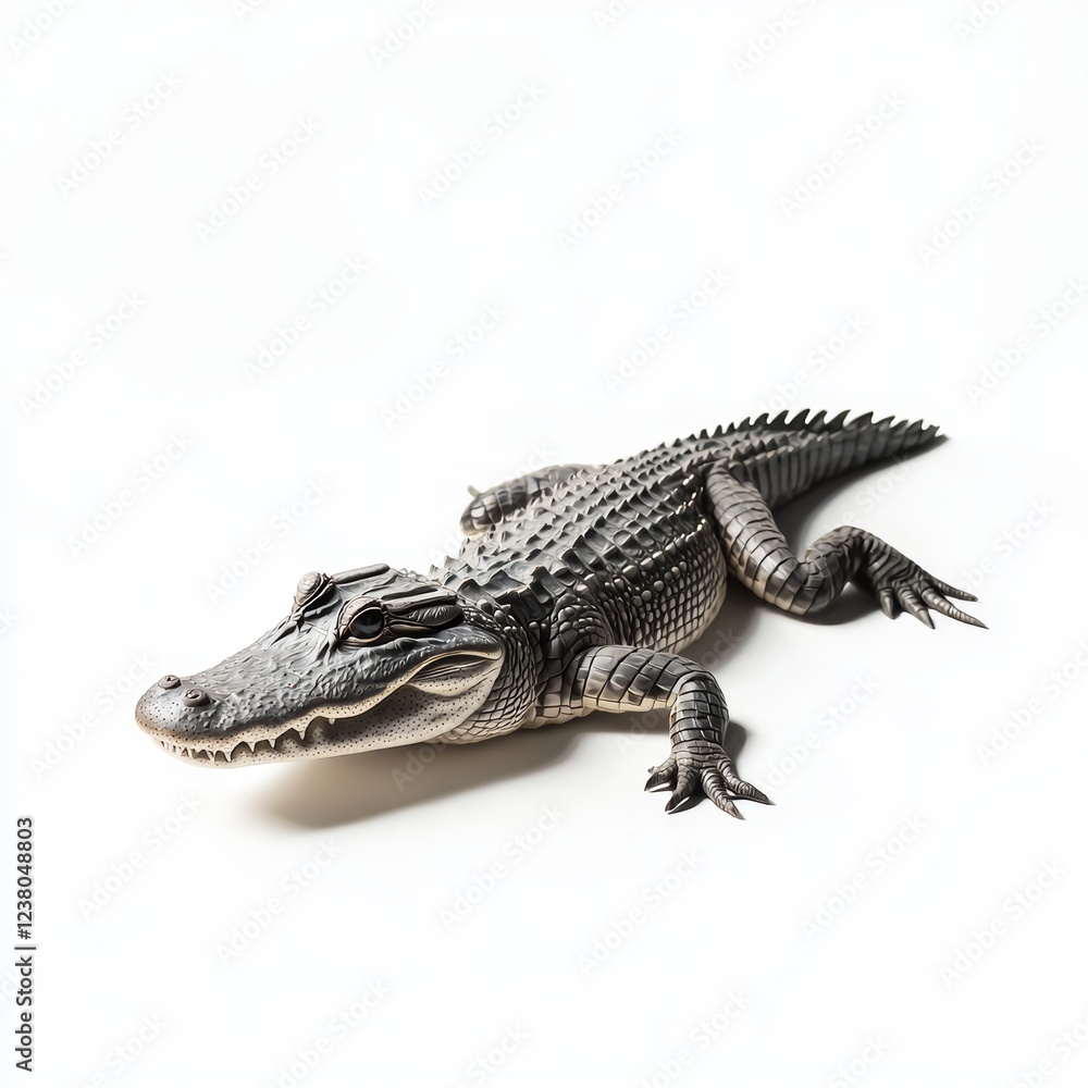 Fototapeta premium Alligator isolated on white background for product photography