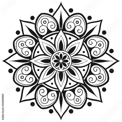 MANDALA DESIGN BLACK AND WHITE COLORE