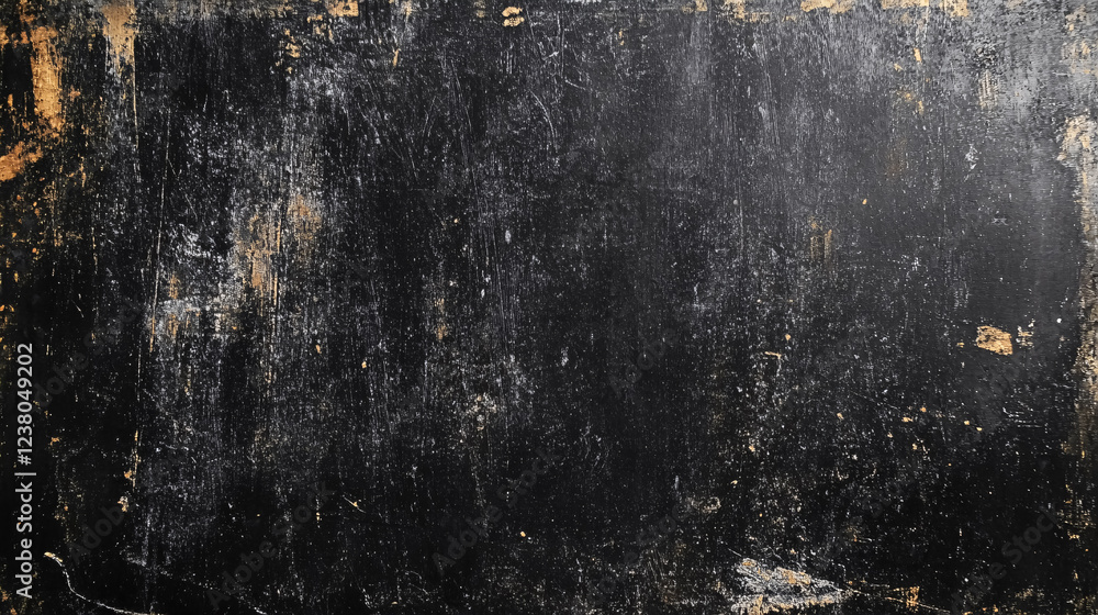 Naklejka premium A design featuring dust and scratches for aged photo editing, presenting a black grunge background with copy space.