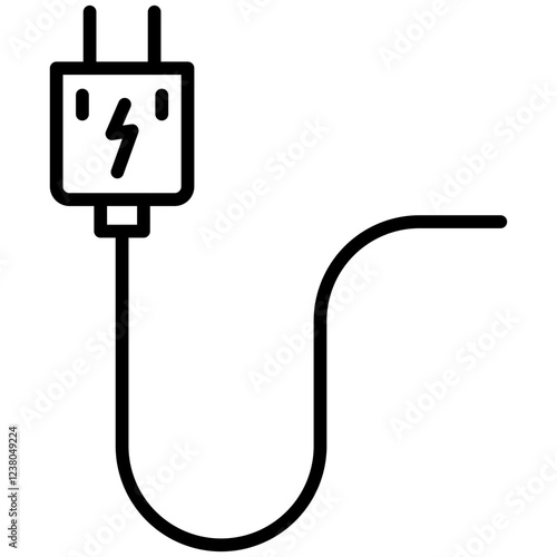 Power Plug Line Icon Style