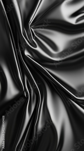 Luxurious Black Silk Fabric with Elegant Folds - Made with Generative AI