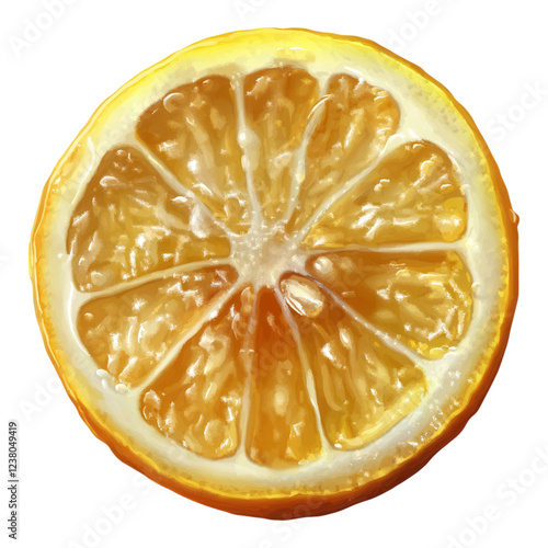 Obraz na płótnie Glossy lemon with vibrant peel, detailed texture, transparent background, ideal for digital design and culinary illustrations w salonie