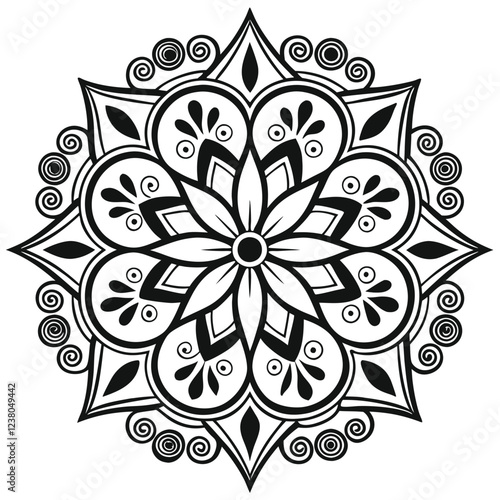 MANDALA DESIGN BLACK AND WHITE COLORE