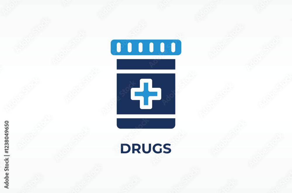 Fototapeta premium DRUGS vector, icon or logo sign isolated symbol illustration