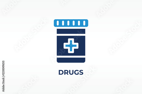 DRUGS vector, icon or logo sign isolated symbol illustration